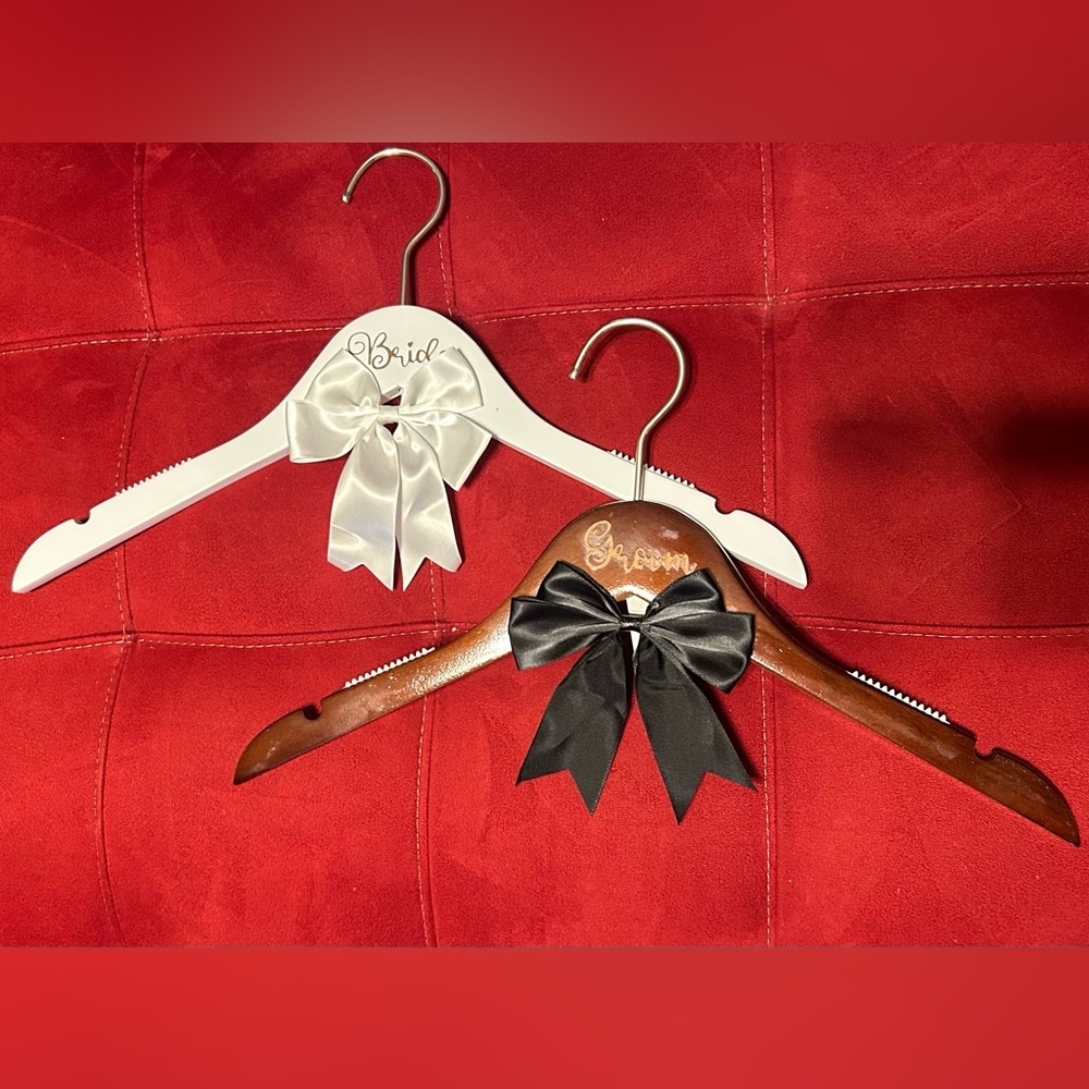 Bride & Groom hanger set.